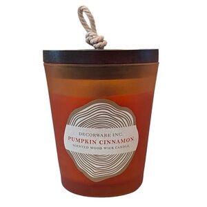 Decorware Inc. Pumpkin Cinnamon 7.469 oz Scented Wood Wick Jar Candle